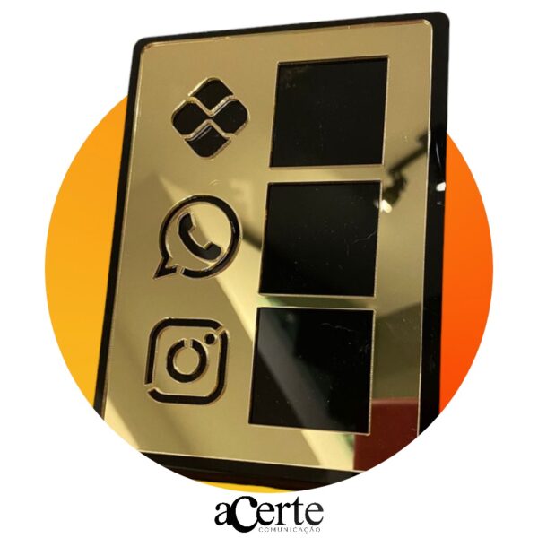 Placa Pix Display Mesa Balcão - PIX / ZAP / INSTA
